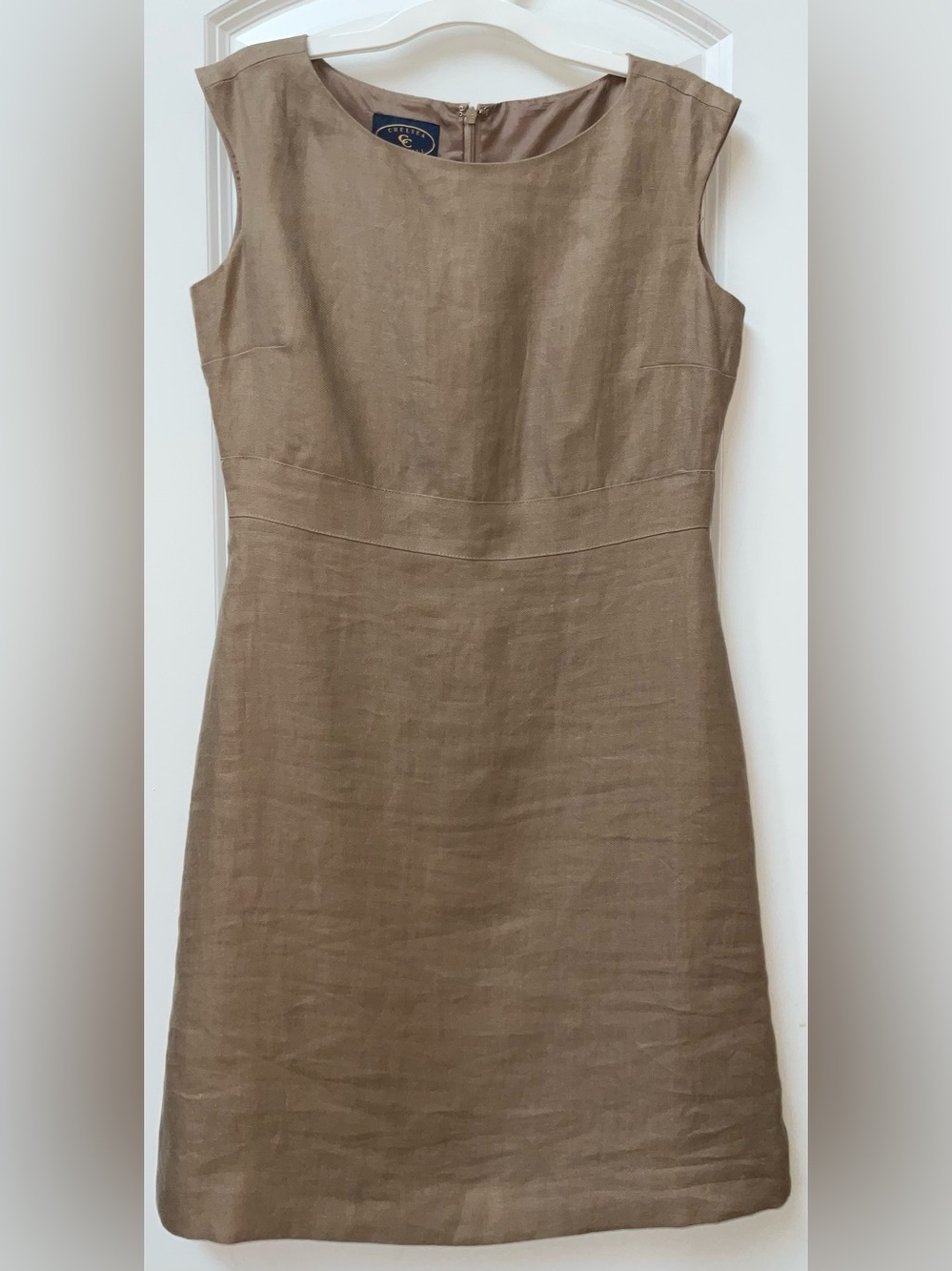 NOS/Vintage Chelsea Cambell Linen Sleeveless Sheath Dress